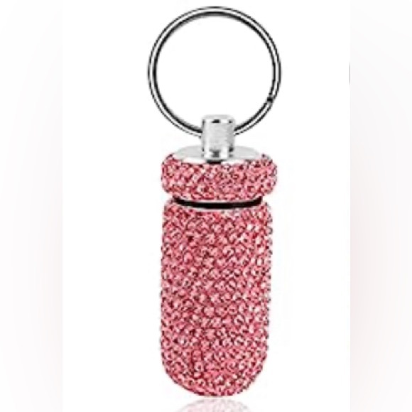 Accessories - Cute BLING Rhinestone Pill Container for Keychain